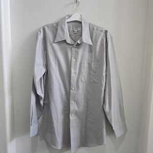 Joseph & feiss grey long sleeved button up dress shirt neck size 16.5 35/35
